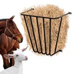 GOOFCXO Hay Rack Feeder, Wall Mounted Livestock Hay Rack Frame with 23 Gallon Large Capacity, Heavy Duty Metal Hay Rack for Horse, Sheep, Goat, Indoor Outdoor Use, 24.8" W x 23.2" H x 11.4" D, Black