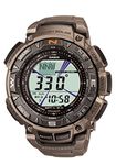 CASIO Men's PAG240T-7CR Pathfinder Triple-Sensor Stainless Steel Digital Watch with Titanium Bracelet