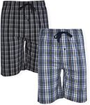 Hanes Men s & Big Tall Men s Woven Stretch Pajama Shorts 2 Pack, Cotton/Polyester/Spandex Blend, Blue/Black, Large