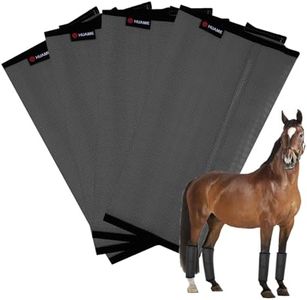 HUAME Horse Fly Boots, Breathable Mesh Protection Set of 4, Comfortable Horse Leggings, Breathable Mesh Design, Equine Supplies for Reduce Stomping, Hoof Damage & Leg Fatigue (Grey, Large)