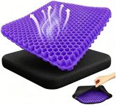 TOGETDREAM Gel Seat Cushion,Soft Sitter Honeycomb Ergonomic Cushion Cool Gel Cushion Large Double Thick Gels Cushions with Cloth Cover Pressure Pain Relief Breathable Seat Cushions for Office/Chairs