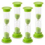 TeacherFav Sand Timer for Kids - 10 Minute Set of 4 Hour Glass - Green Color- Acrylic Covered for Classroom, Home & Kids Room