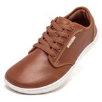 HOBIBEAR Unisex Wide Barefoot Shoes for Mens Womens Minimalist Sneakers Zero Drop Shoes Lightweight Comfortable (Brown,9 UK)