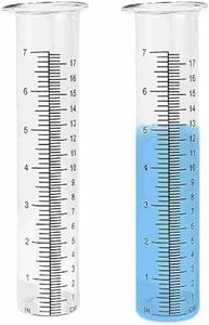 rain Gauge Tube 7-Inch Scale rain gauges Replacement Tube Glass rain gauges Outdoors Easy-to-Read Scale rain Gauge Outdoor Yard(Pack of 2)