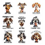 9pcs Dogs Dad Mom Iron on Transfers Heat Transfer Decals Iron on Transfers for T Shirts Patches Sticker for Clothes Pillow Covers DIY Appliques