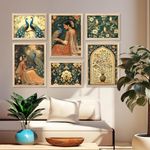 Kotart Indian Wall Art Home Decor Frames Framed Wall Painting for Home Room Bedroom Office Wall Décor Wall Paintings For Home Decoration Pichwai Art Painting for Wall Decoration Wall Poster With frames Traditional Indian Wall Art Madhubani Paintings for Living Room Set of 6 Size - 10x13 inch or 13x17 inch (Art 2)