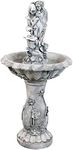 Sunnydaze Fairy Flower 42-Inch Solar Fountain with Battery Backup and LED Lights - Submersible Pump - Resin and Fiberglass