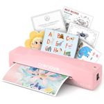 Crenova A4 Laminator, Thermal Laminator Machine for Hot and Cold Settings with 10 Laminating Pouches No Bubbles for School Home Use (Pink)