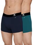 XYXX Cotton Regular Solid (Pack of 2) (Aero Trunks for Men Combo_Legion Blue + Black Iris_M)