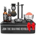 Viking Revolution - Luxury Shaving Kit for Men - Safety Razor, Stand, Bowl, After-Shave Balm, Pre-Shave Oil & Badger Brush - Gifts For Men - Christmas Gifts For Men