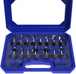 BITCUT Router Bits Set of 15 Pieces 1/2 Inch Router Bit Set Woodworking Tools for Beginners, Router Bits Sets Idea Gifts for Dad, Fathers Day Gifts