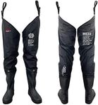 Dress Airborne Hip Wader, Airborne Radial Sole, L, Black, Fishing, Torso Length, Boots, Waterproof, Sea Fishing, Mountain Streams, Wading, Floating, Multi-Functional