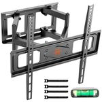 PUTORSEN TV Wall Bracket Swivel Tilt, Ultra Strong Double Arm Full Motion TV Mount for 32-70 Inch Flat&Curved TVs, Holds up to 50 kg, Max VESA 400x400mm, Bubble Level, Cable Ties Included