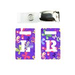 X-ray Markers with Carry-on Strap Radiography Tablet Markers Radiopaque L and R for Radiographer with Violet Butterflies Multicolour Pattern Clip with Metal Poppers