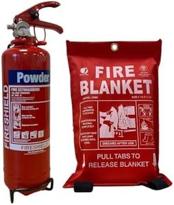 FireShield Home Safety Pack, 1kg Dry Powder Fire Extinguisher & 1m x 1m Soft Case Fire Blanket