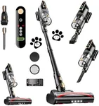 Cordless Vacuum Cleaner, 45Kpa 50 Mins Runtime Self-Standing Stick Vacuum Cleaners for Home, Powerful Suction, Lightweight, LED Touch Screen 8 in 1 Vacuum for Pet Hair, Carpet, Hardwood Floor, Black