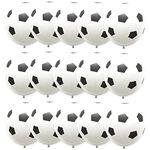 15 pcs Football Balloons,12 inch Black White Birthday Balloons for Sport Theme Party, World Cup Football Party Decorations