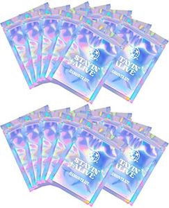 SILFGRLF Stayin' Alive Bachelorette Party Hangover Kits, Hangover Kit Bags - 20 Pcs Holographic Bags (5''x7'') Bachelorette Party Supplies Last Disco Party Favors Printed, 20.0 count