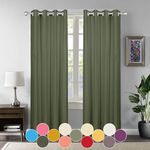 THE LINEN COMPANY Cotton Room Darkening, Light Blocking Curtain 7.5 feet with Eyelet Rings 2 Pcs Set for Living Room, Dining Hall, Hotel, Farm House (4.5 ft x 7.5 ft, Olive Green)