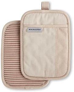 KitchenAid Beacon Two-Tone Non-Slip Pot Holder Set, Milkshake/Beige, 7"x10", 2 Piece
