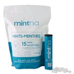 Mintha | Breath Freshening Mints | Sugar-Free | Bulk - 454 g. | Resealable Bag with Tube | 15 tube refills | Eco-Responsible