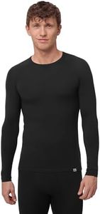 DANISH ENDURANCE Thermal Top for Men, Merino Wool Base Layer Men, Long Sleeve Warm Thermal Underwear, Black, M