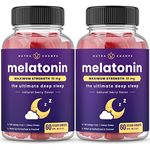 (2 Pack) Melatonin Gummies Extra Strength | 5mg Per Gummy | Natural Sleep Aid Drug-Free | Sleep Supplement for Soothing Sleep | Vegan & Non-GMO | 120 Sleep Gummies | Natural Berry Flavour