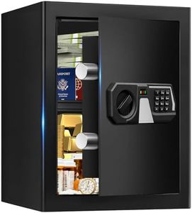 2.2 Cub Large Fireproof Safe Box for Home, Digital Security Safe Fireproof and Waterproof with Programmable Keypad and Key Lock, Home Fire Safes for Document Money Valuables