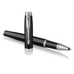 Parker IM Rollerball Pen | Black Lacquer with Chrome Trim | Fine Point Black Ink | Gift Box