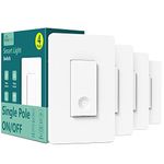 TREATLIFE Smart Light Switch, 2.4Ghz Smart WiFi Light Switch, Single Pole Smart Switch, Works with Alexa and Google Home, Neutral Wire Required, No Hub Needed, Remote Control, Easy Installation