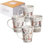 SPOTTED DOG GIFT COMPANY Cute Dog Mugs Gift Set • Set of 4 Mugs 360ml • Coffee & Tea Mugs • Ceramic Porcelain China Cups for Hot Drinks • Microwave & Dishwasher Safe • Gifts for Dog Lovers