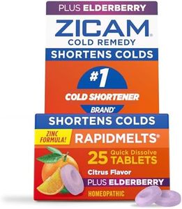 Zicam Cold Remedy Zinc RapidMelts, Elderberry Citrus Flavor, Homeopathic, Cold Shortening Medicine, Shortens Cold Duration, 25 Count