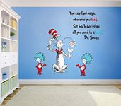 Runtoo Dr Seuss Quotes Saying Wall Decals Kids Educational Wall Stickers Children Reading Room Baby Nursery Wall Décor