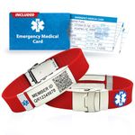 QR Code Medical Alert Bracelet with Medical Badge – Customizable ID Wristband, Adjustable Silicone Band, Waterproof with Emergency Card & Lifetime Access to PHR (Personal Health Record), 5.5" - 9.5