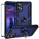 for Motorola Moto G 5G 2024 Case with Screen Protector,Hybrid Heavy Duty Military Protective Shockproof Armor Dual Layer Protection Defender Back Cover Phone Case for Moto G 5G 2024 (G 5G 2024 Blue)