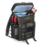 HSHRISH Cool Bag Backpack, Double Layer Insulated Large Tactical Cooler Backpack for Men Adults Waterproof Leakproof Durable picnic cool bag for Men Work Hiking Travel Camping Picnic, 30L Black camo