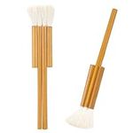 PH PandaHall 2 Size Flat Hake Brushe, Bamboo Handle Hake Watercolor Brushes Soft Brush Wool Brush Art Painting Brush for Watercolor, Ceramic, Pottery Painting Professional Beginner