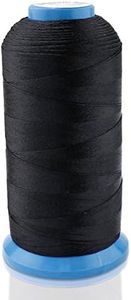 WheateFull Fil à coudre en nylon collé solide pour extérieur, sièges en cuir, sacs, chaussures, toile, tapisserie et machine à coudre ou couture à la main Noir 