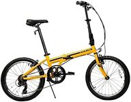 EuroMini ZiZZO Campo 28lb Lightweight Aluminum Frame Shimano 7-Speed Folding Bike 20-Inch (Yellow)