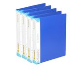 Shuban Plastic File Folder 2D Ring Clip Binder, FC Size Heavy Plastic Tough & Durable Board Box File - 4Pcs