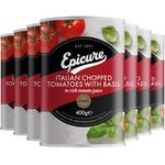 Epicure Italian Chopped Tomatoes with Basil In Rich Tomato Juice, 400 g (Pack of 12)