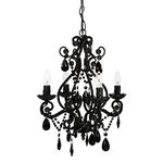 Tadpoles Four Bulb Chandelier, Black
