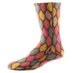 Acorn Unisex Versafit Fleece Sock, Warm, Breathable and Moisture Wicking, Mid-Calf Length, Brown & Pink Leaves, XS