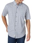 Wrangler Authentics Men's Short Sleeve Classic Shirt, Blue Plaid, 3X-Large