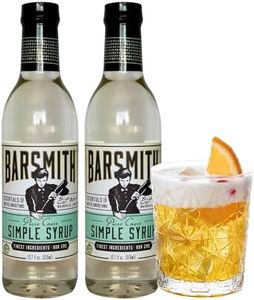 Barsmith Bar Essentials Simple Syrup - Clean & Consistent Flavor - Non GMO & Non Alcoholic Cocktail Mixer - Perfect for Cocktail, Iced Tea, Whiskey and as Baking Sweetener - 12.7oz Bottles (Pack of 2)