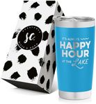 Always Happy Hour at the Lake Stainless Steel Tumbler with Lid - Vacuum Insulated Travel Mug - Lake House and Cottage Decor - Lake Housewarming - Lake Lovers - Lake Life Gifts - Boat Owner - Cottage