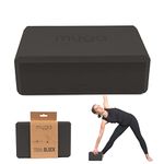 Myga Yoga Block - Lightweight EVA Foam Yoga Brick - High Density Non-Slip Block for Yoga Poses, Pilates, Balance and Flexibility - Black