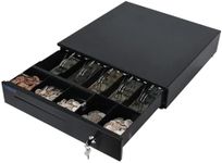 RIBAO 16’’ Cash Register Drawer for Point of Sale(POS) System, 5 Bill 5 Coin with Adjustable Coin Slots, 24V, RJ11/RJ12 Interface 4 Key-Lock