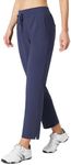 BALEAF Women's Golf Pants with Pockets Petite Stretch Work Pant High Waisted Sweatpants for Travel Athletic Navy Blue L