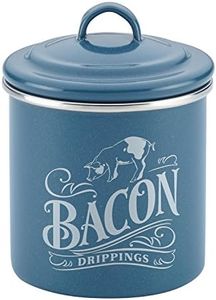 Ayesha Curry Enamel on Steel Bacon Grease Can/Bacon Grease Container - 4 Inch, Blue